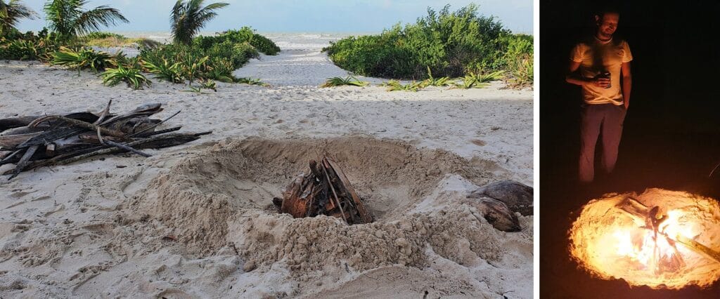 How to build the perfect beach bonfire at El Cuyo